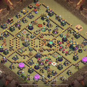 Town Hall Level 14 War Base Design, Max Levels, Layout #571