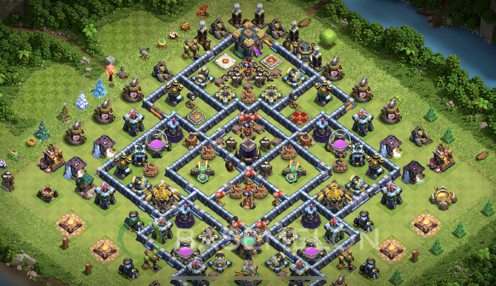 Town Hall Level 14 Farm Base Design 2024, Hybrid, Anti Air, Layout #614