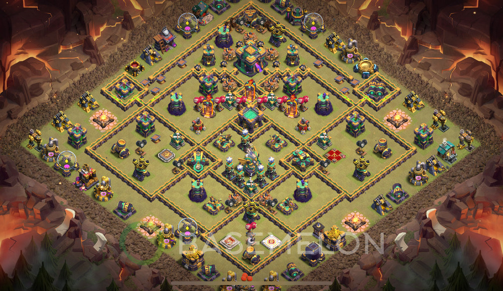 Town Hall Level 14 War Base Design 2024, Anti 3 Stars, Layout #690