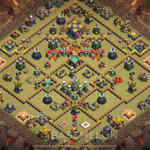 Town Hall Level 14 War Base Design, Anti 3 Stars, Layout #690