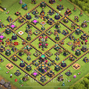Town Hall Level 14 Trophy/Defense Base Design, Anti Air, Layout #728