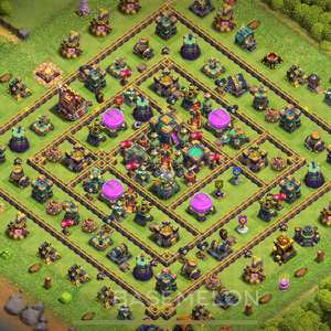Rathaus Level 14 Verteidigung Base 2025, Anti 2 Sterne, Layout #777