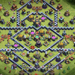 Rathaus Level 14 Farmen Base, Hybrid, Anti Air, Layout #795