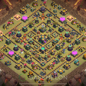 Rathaus Level 14 Krieg Base 2025, Anti 2 Sterne, Legend Liga, Layout #832