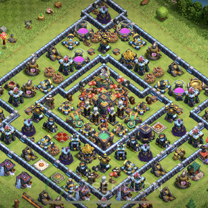 Rathaus Level 14 Verteidigung Base, Anti 2 Sterne, Hybrid, Layout #842