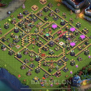 Town Hall Level 14 Trophy/Defense Base Design 2025, Anti Everything, Hybrid, Layout #908