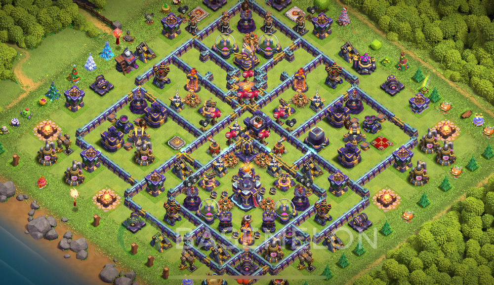 Town Hall Level 15 Trophy/Defense Base Design 2025, Anti 3 Stars, Hybrid, Layout #1237