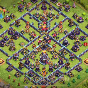 Town Hall Level 15 Trophy/Defense Base Design 2025, Anti 3 Stars, Hybrid, Layout #1237