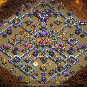 Town Hall Level 15 War Base Design 2025, Anti 3 Stars, Hybrid, Layout #1296