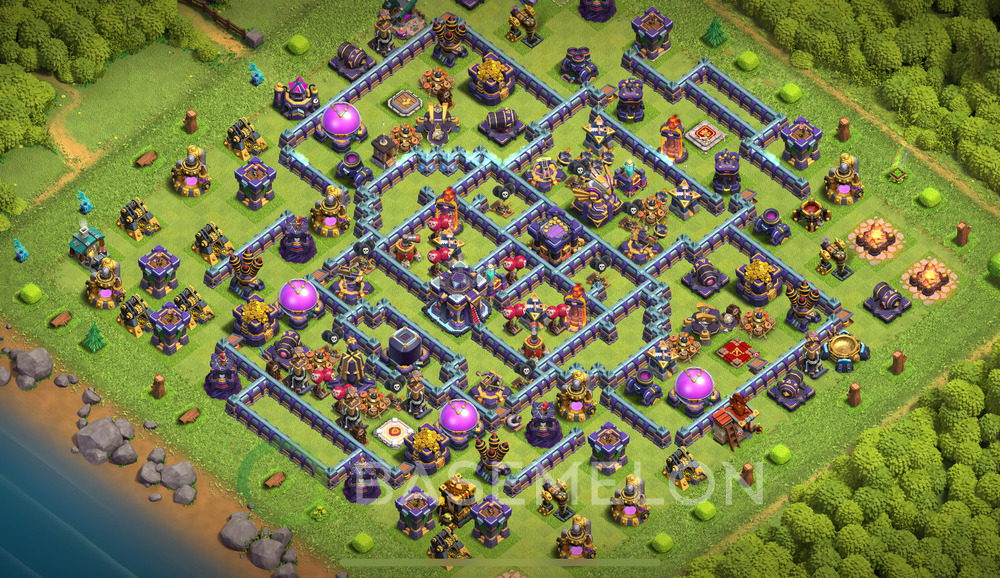 Town Hall Level 15 Trophy/Defense Base Design 2025, Anti 2 Stars, Hybrid, Layout #141