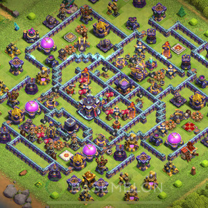Town Hall Level 15 Trophy/Defense Base Design 2025, Anti 2 Stars, Hybrid, Layout #141