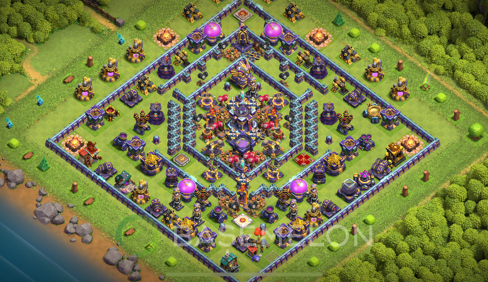 Town Hall Level 15 Trophy/Defense Base Design 2025, Anti 3 Stars, Hybrid, Layout #1420