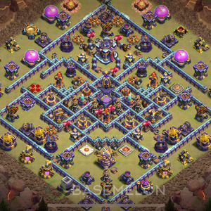 Town Hall Level 15 War Base Design 2025, Anti 3 Stars, Layout #1456