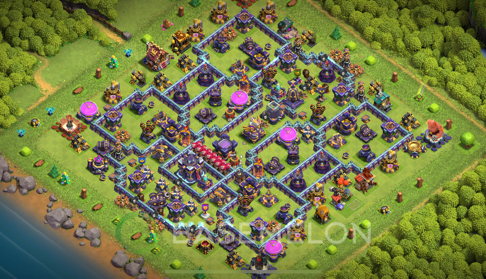 Town Hall Level 15 Trophy/Defense Base Design 2025, Anti 3 Stars, Hybrid, Layout #1698