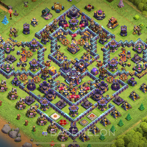 Town Hall Level 15 Trophy/Defense Base Design 2025, Anti 3 Stars, Hybrid, Layout #1850