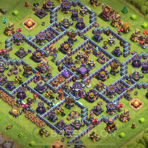 Town Hall Level 15 Trophy/Defense Base Design 2025, Hybrid, Layout #2074
