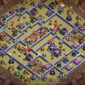 Town Hall Level 15 War Base Design 2025, Anti 3 Stars, Layout #2096