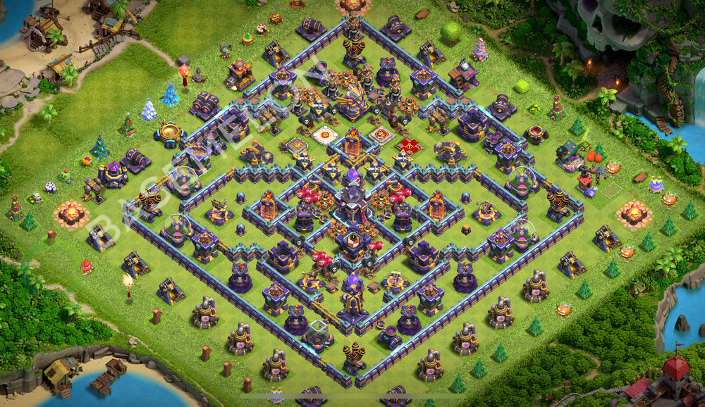 Hôtel de Ville Level 15 Trophées/Défense Base  2025, Anti 2 Étoiles, Hybride, Village #2131