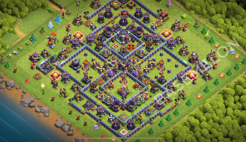 Town Hall Level 15 Trophy/Defense Base Design 2025, Anti Everything, Hybrid, Layout #2414