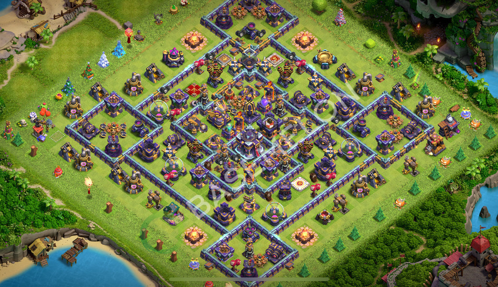 Aldea del Ayuntamiento Nivel 15 para Defensa, Anti 2 Estrellas, Híbrido Diseño 2026, #2842