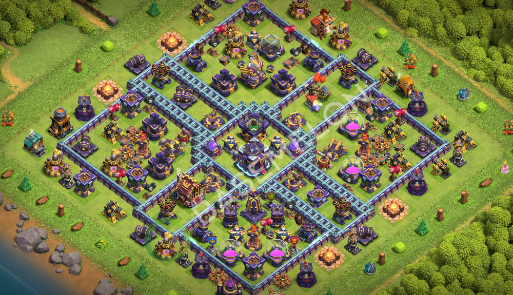 Town Hall Level 15 Trophy/Defense Base Design 2026, Hybrid, Layout #3178