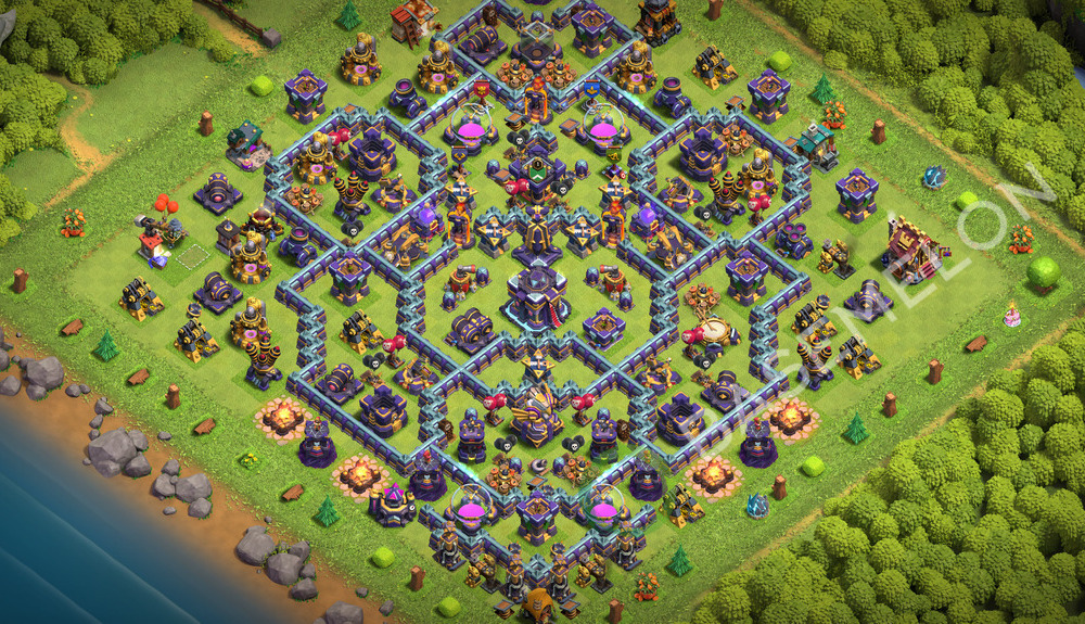 Town Hall Level 15 Trophy/Defense Base Design 2026, Anti 3 Stars, Hybrid, Layout #3282