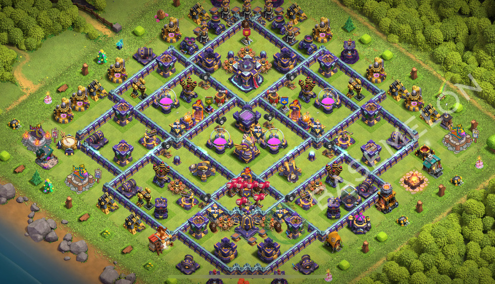 Town Hall Level 15 Trophy/Defense Base Design 2026, Anti Everything, Hybrid, Layout #3343