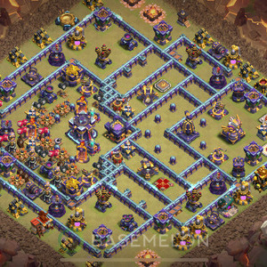 Town Hall Level 15 War Base Design 2025, Anti 2 Stars, Layout #351
