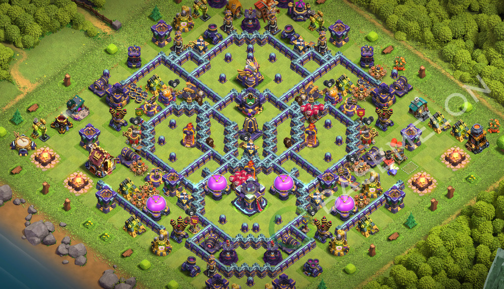 Aldea del Ayuntamiento Nivel 15 para Defensa, Anti 3 Estrellas Diseño 2026, #3573