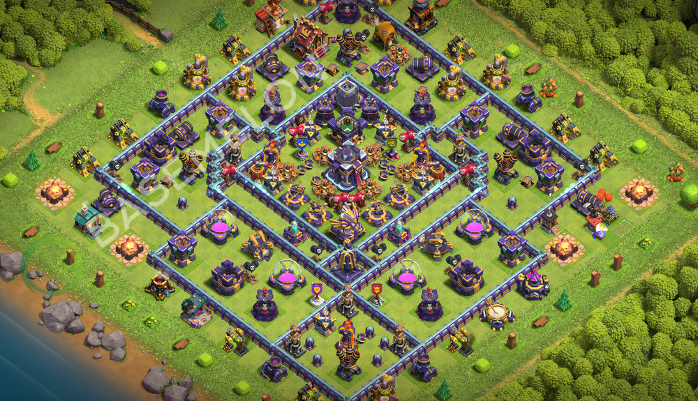 Aldea del Ayuntamiento Nivel 15 para Farming, Niveles Máximos, Anti 3 Estrellas Diseño 2026, #3578