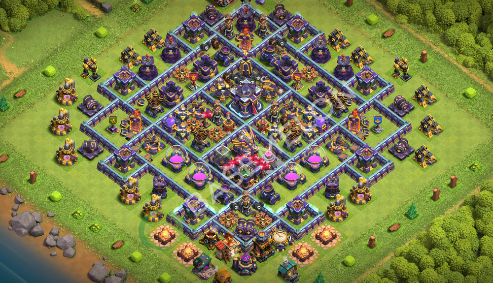 Aldea del Ayuntamiento Nivel 15 para Farming, Anti 3 Estrellas, Anti Todo Diseño 2026, #3838