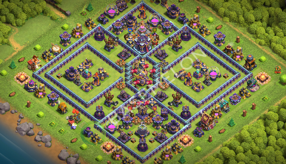 Aldea del Ayuntamiento Nivel 15 para Defensa, Anti 3 Estrellas, Anti Todo Diseño 2026, #3857