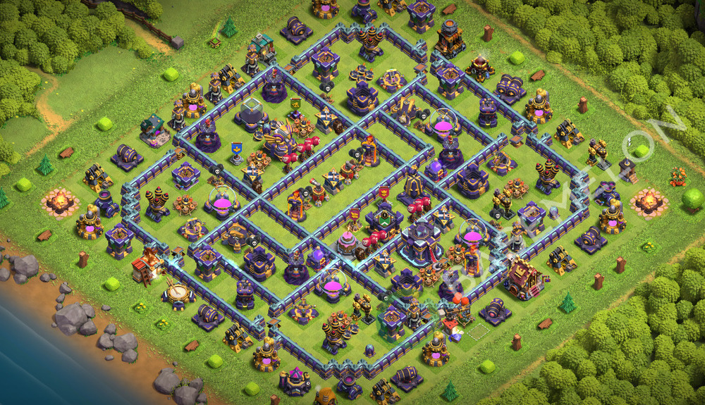Town Hall Level 15 Trophy/Defense Base Design 2026, Anti 3 Stars, Layout #3859