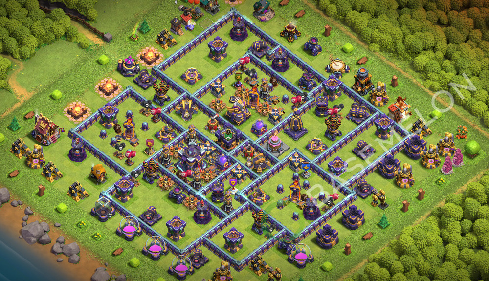 Town Hall Level 15 Trophy/Defense Base Design 2026, Anti 3 Stars, Layout #3872