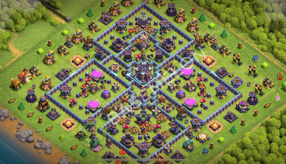 Town Hall Level 15 Trophy/Defense Base Design 2026, Anti Everything, Hybrid, Layout #3931