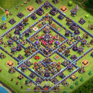 Town Hall Level 15 Trophy/Defense Base Design, Anti 2 Stars, Anti Air, Layout #425