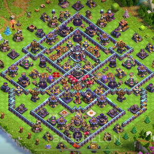 Town Hall Level 15 Farm Base Design, Anti 3 Stars, Hybrid, Layout #624