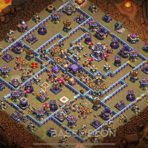Town Hall Level 15 War Base Design, Anti 3 Stars, Hybrid, Layout #632