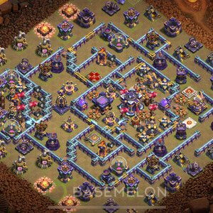 Town Hall Level 15 War Base Design, Anti 3 Stars, Layout #726