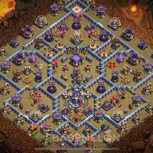 Town Hall Level 15 War Base Design, Anti 3 Stars, Layout #82