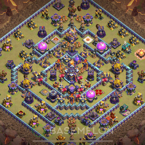 Town Hall Level 15 War Base Design 2025, Hybrid, Layout #973
