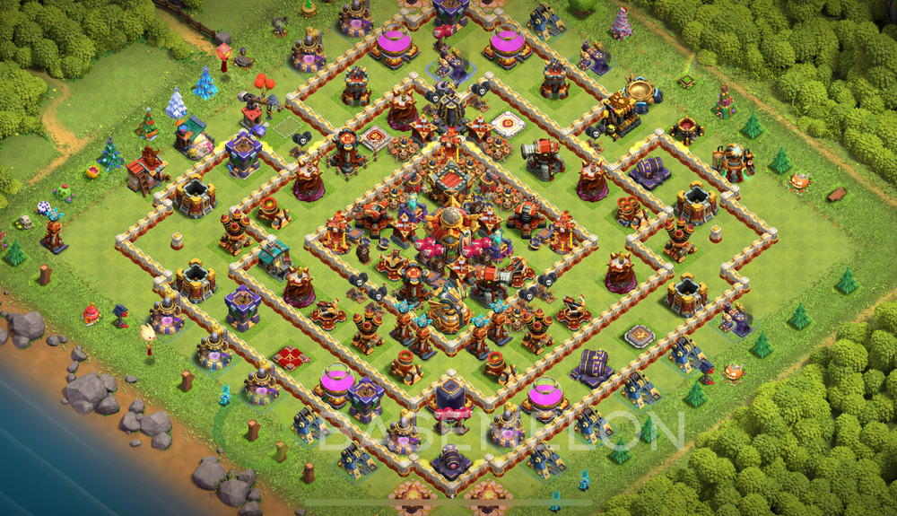 Town Hall Level 16 Trophy/Defense Base Design 2024, Anti Everything, Hybrid, Layout #1049