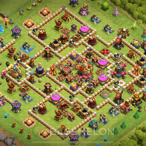 Rathaus Level 16 Verteidigung Base 2025, Legend Liga, Layout #1326