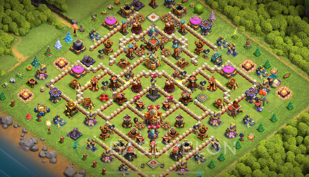 Aldea del Ayuntamiento Nivel 16 para Defensa, Anti 2 Estrellas, Liga Leyenda Diseño 2025, #1657