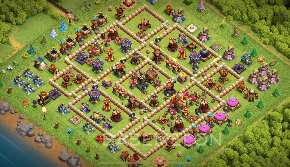 Town Hall Level 16 Trophy/Defense Base Design 2025, Layout #1680