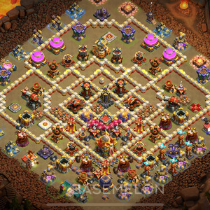 Rathaus Level 16 Krieg Base 2025, Anti 3 Sterne, Layout #1684