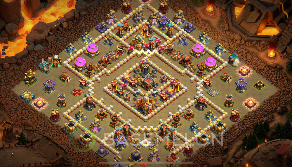 Town Hall Level 16 War Base Design 2025, Anti 3 Stars, Anti Air, Layout #1747