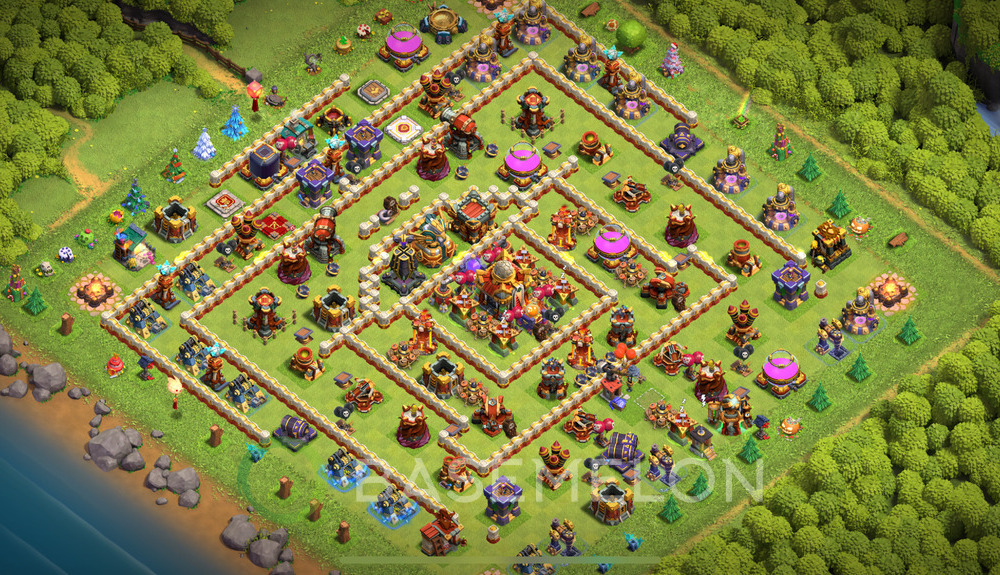 Town Hall Level 16 Trophy/Defense Base Design 2025, Anti Everything, Layout #1790