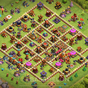 Rathaus Level 16 Verteidigung Base 2025, Anti Air, Hybrid, Layout #204