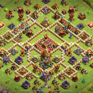 Town Hall Level 16 Trophy/Defense Base Design 2025, Anti 3 Stars, Layout #2148